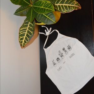 Brandy Melville "Plants are Friends" Halter Top
